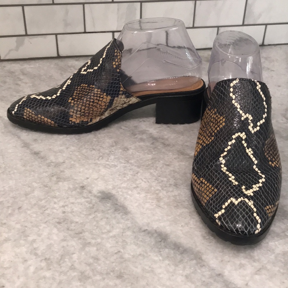 Crown Vintage Mule Womens 8 Snake Skin Rydella Slip On Heels Boho Classic Luxury - Picture 3 of 10
